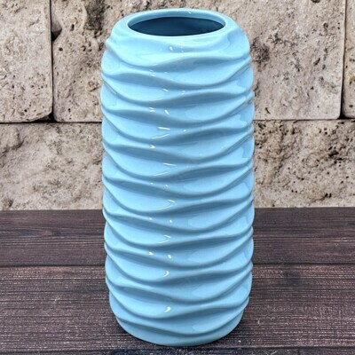 ваза керамическая h22,5*8см (W306) голубая, 96453